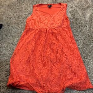 Coral maternity lace dress